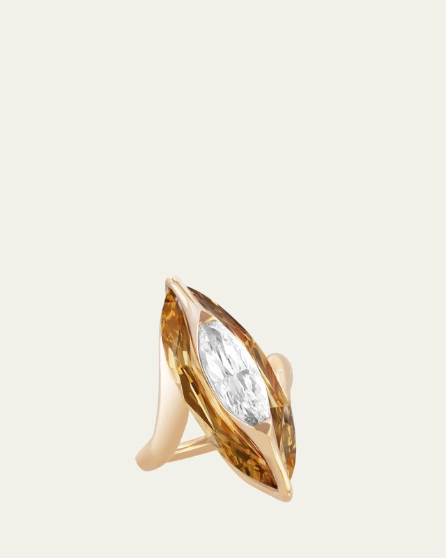18K Rose Gold Kissing Diamond Ring